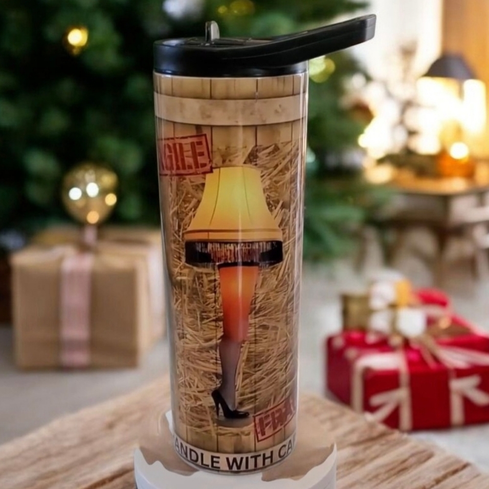 A Christmas Story Leg Lamp 20oz Tumbler with duo lids 🎉sale